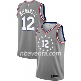 Camiseta Hombre Philadelphia 76ers T.J. McConnell 12 2018-19 Nike City Edition Gris Swingman